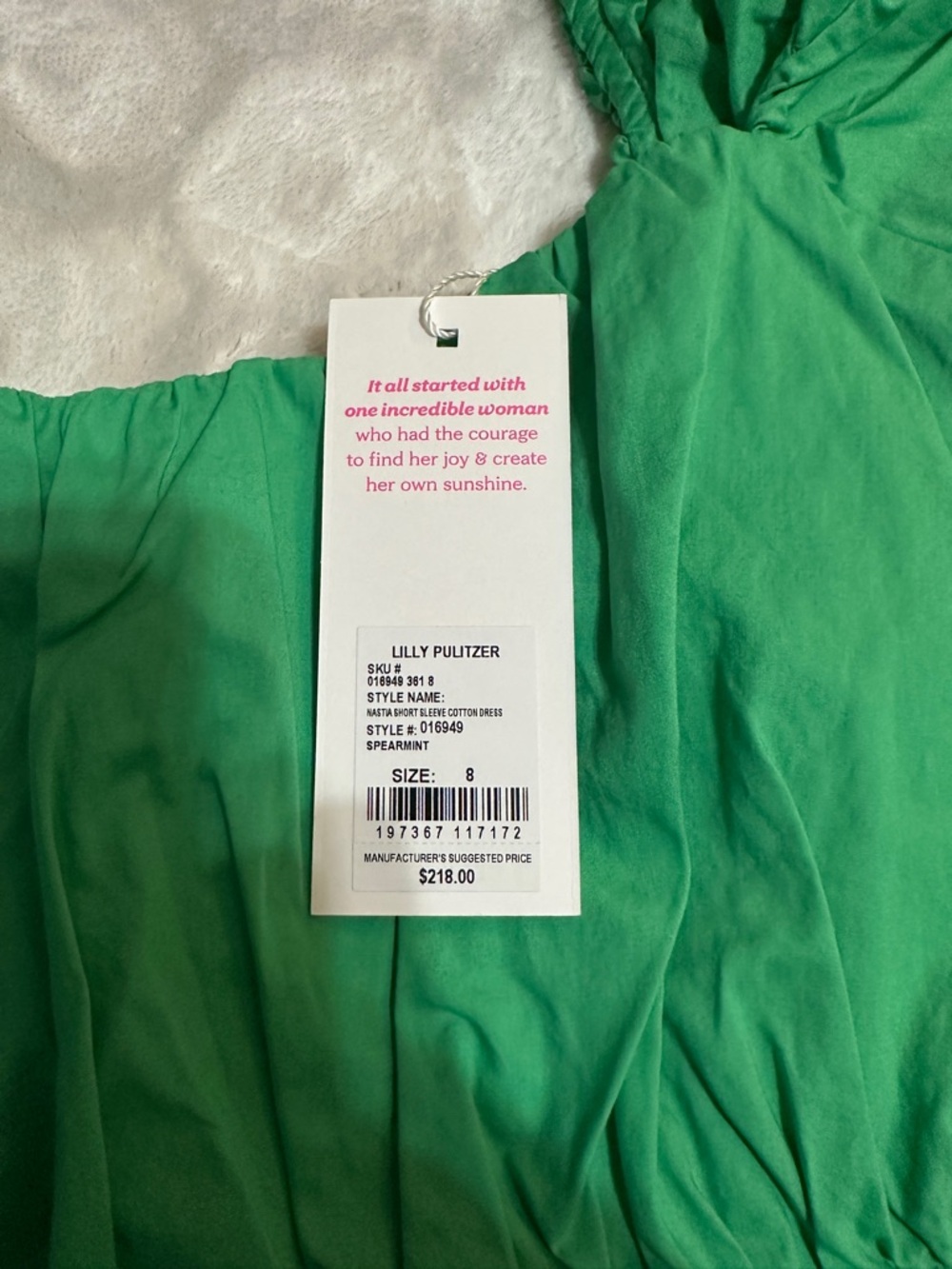 Lilly Pulitzer Bright Green Puff-Sleeve Mini Dress - Picture 3 of 3